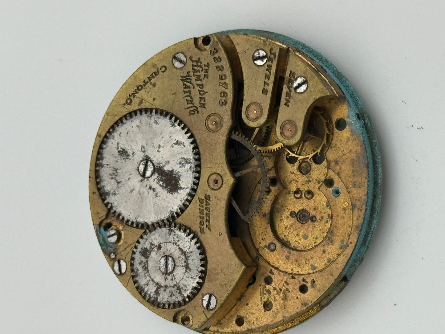 hampden watch co.canton o. pocket watch movement movimento 41.5mm