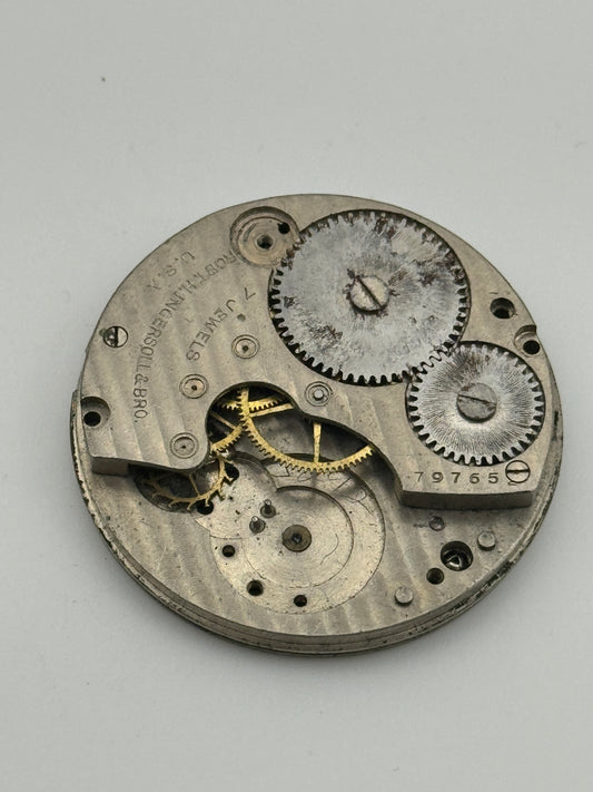 Ingersoll robt.h. brc 7 jewels pocket watch movement movimento 42.7mm
