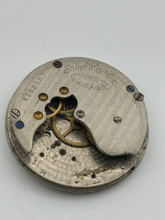 solar watch co 1865 chicago co pocket watch movement movimento 45.9mm