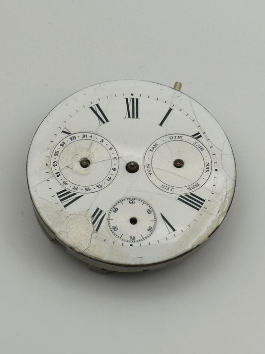 Anonimo pocket watch movement movimento calendar 40.8mm