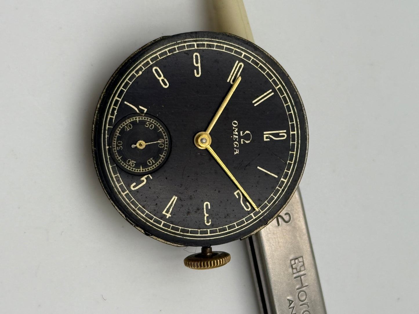 Omega sob military black movement movimento 28mm