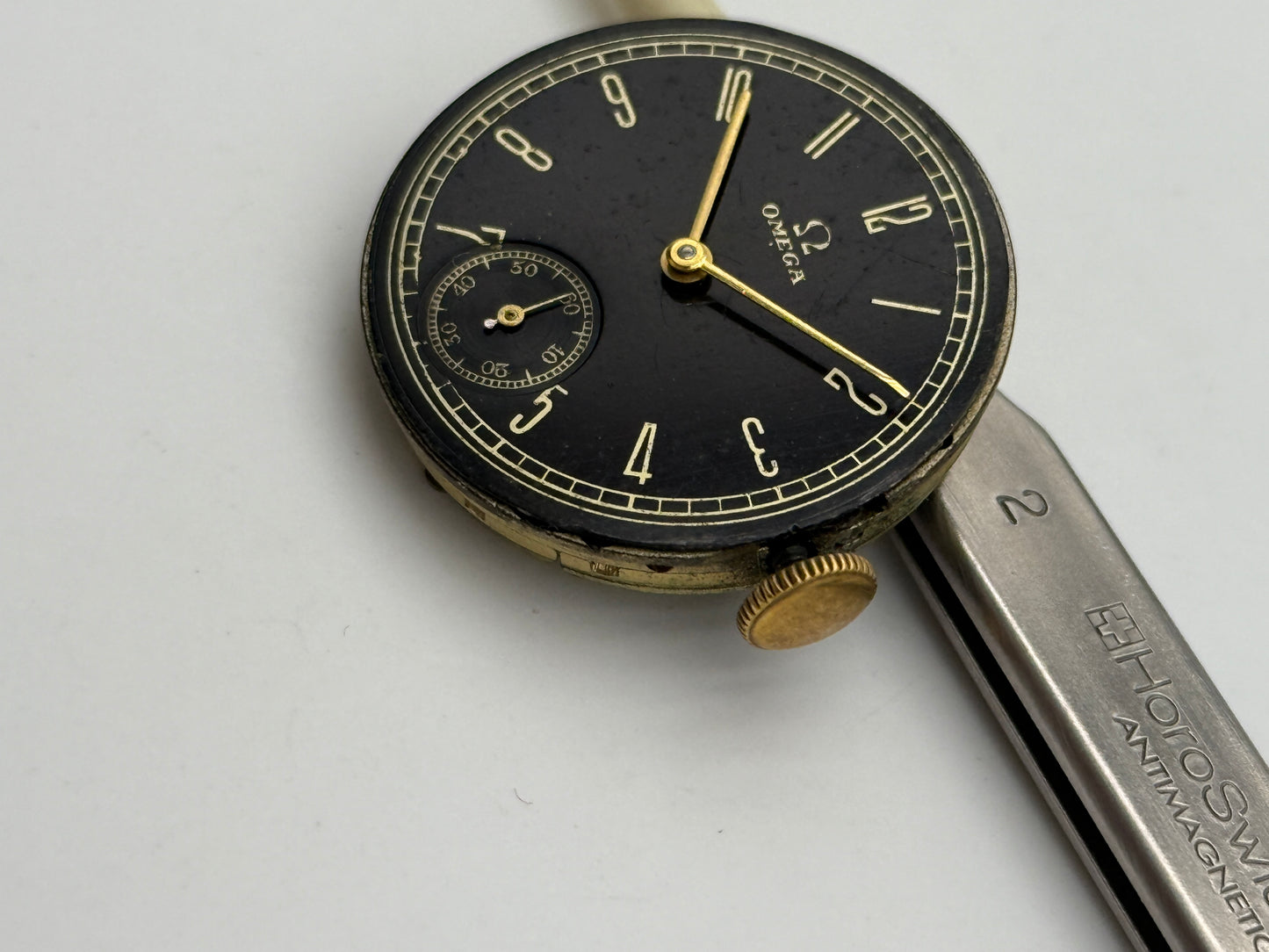 Omega sob military black movement movimento 28mm