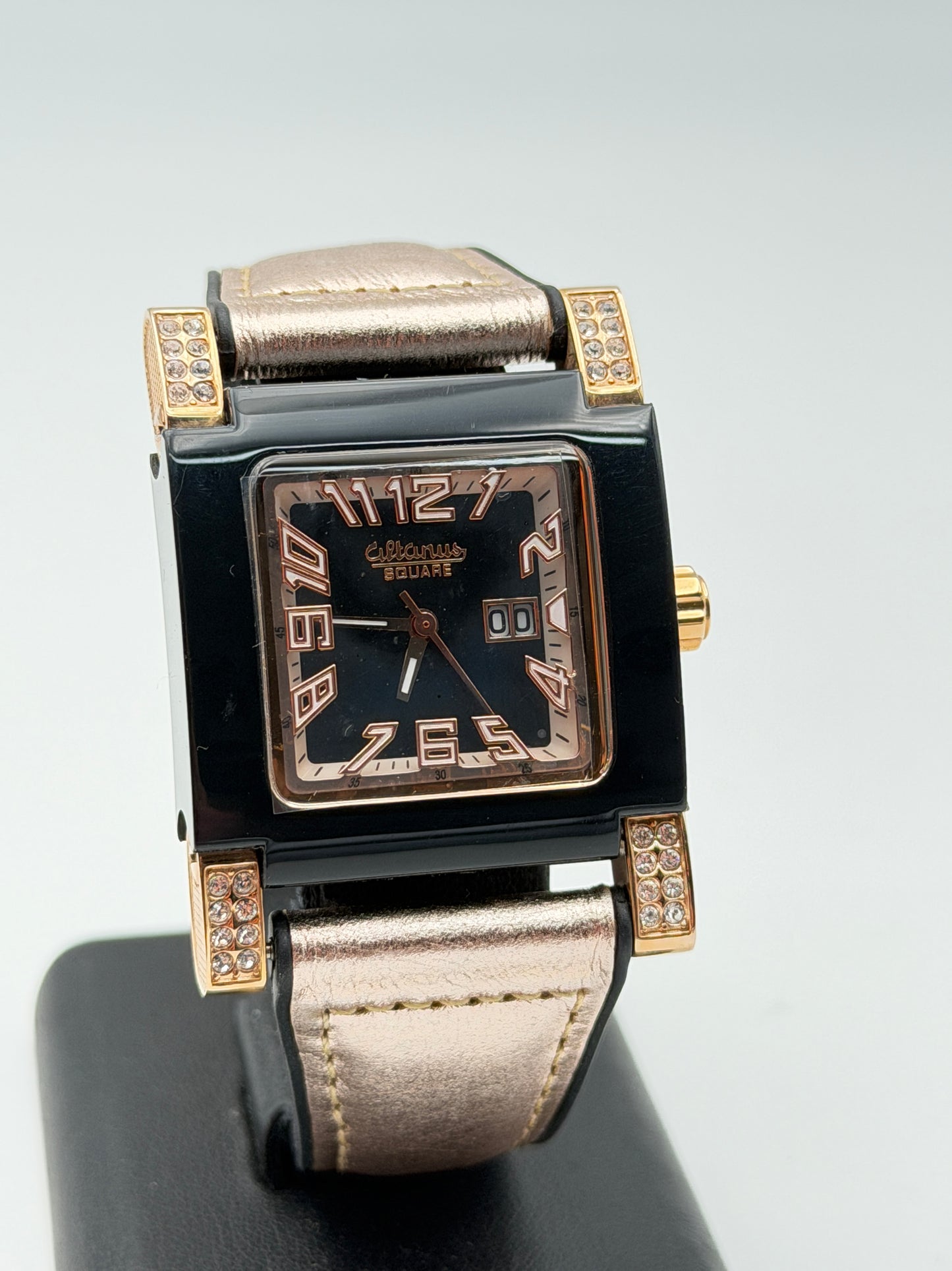 altanus square 16100 34mm quartz nos watch