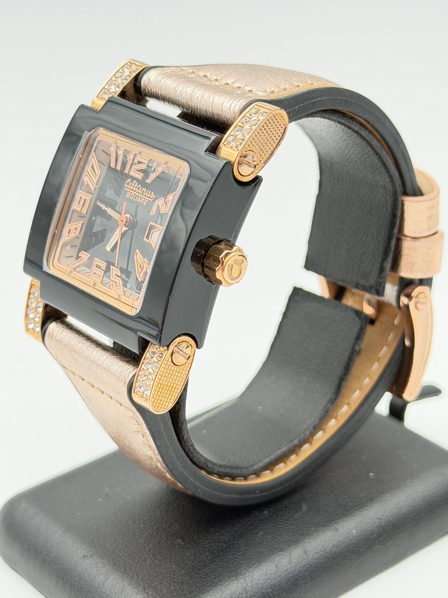 altanus square 16100 34mm quartz nos watch