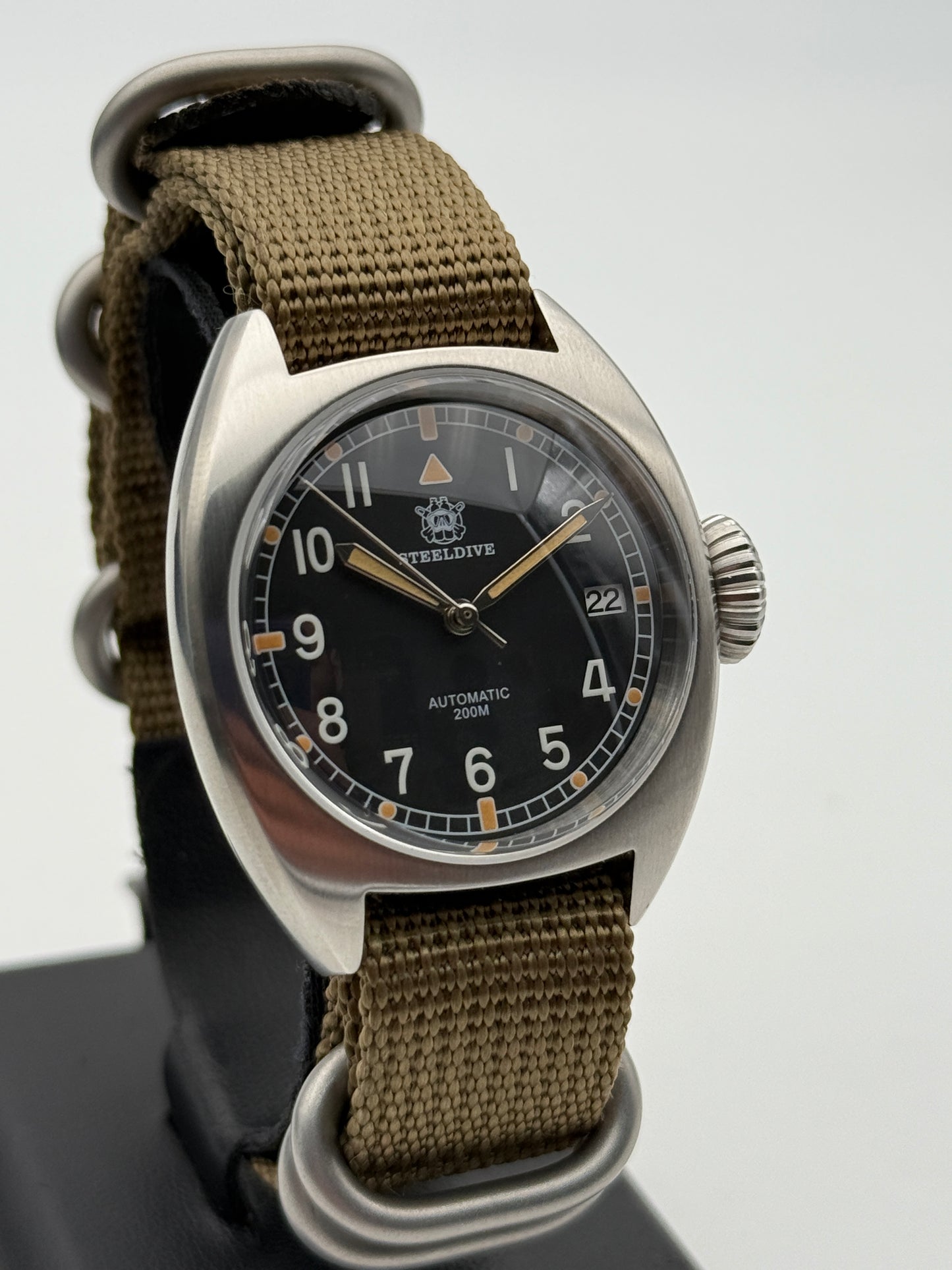 Steeldive automatic military 200m 36mm nuovo new