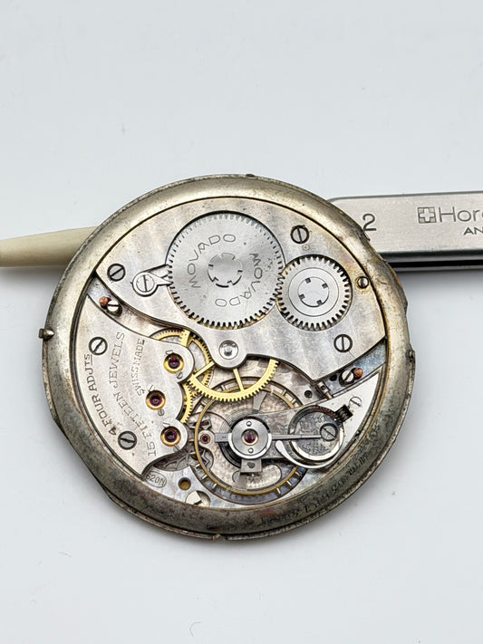 movado military 620n pocket watch movement movimento black