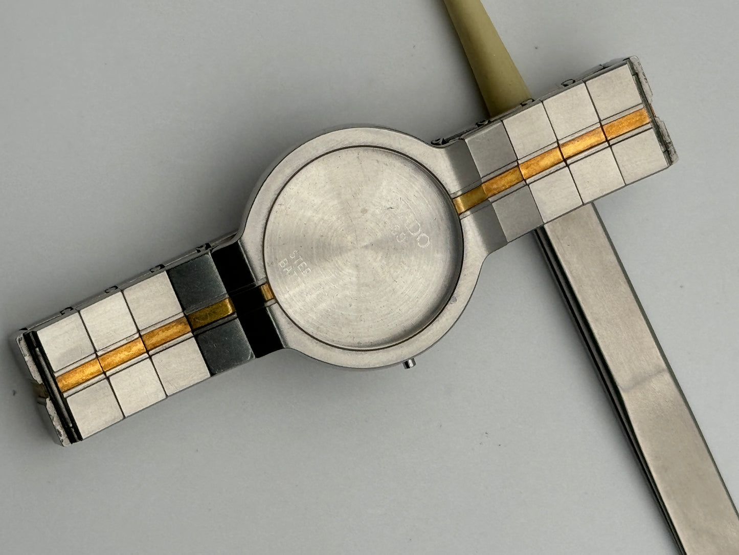 Movado cassa case 85-40-871 32mm acciao e oro