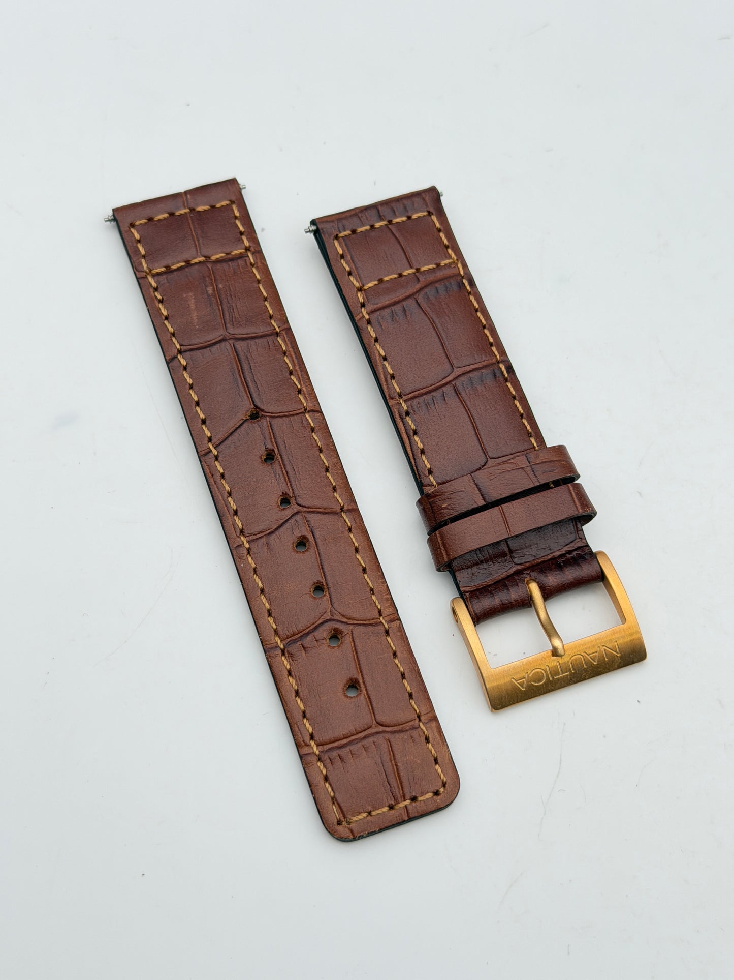 nautica 22mm cinturino strap pelle leather