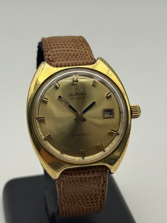 le martine diver automatic gold plated 11.272 brevet 36mm vintage