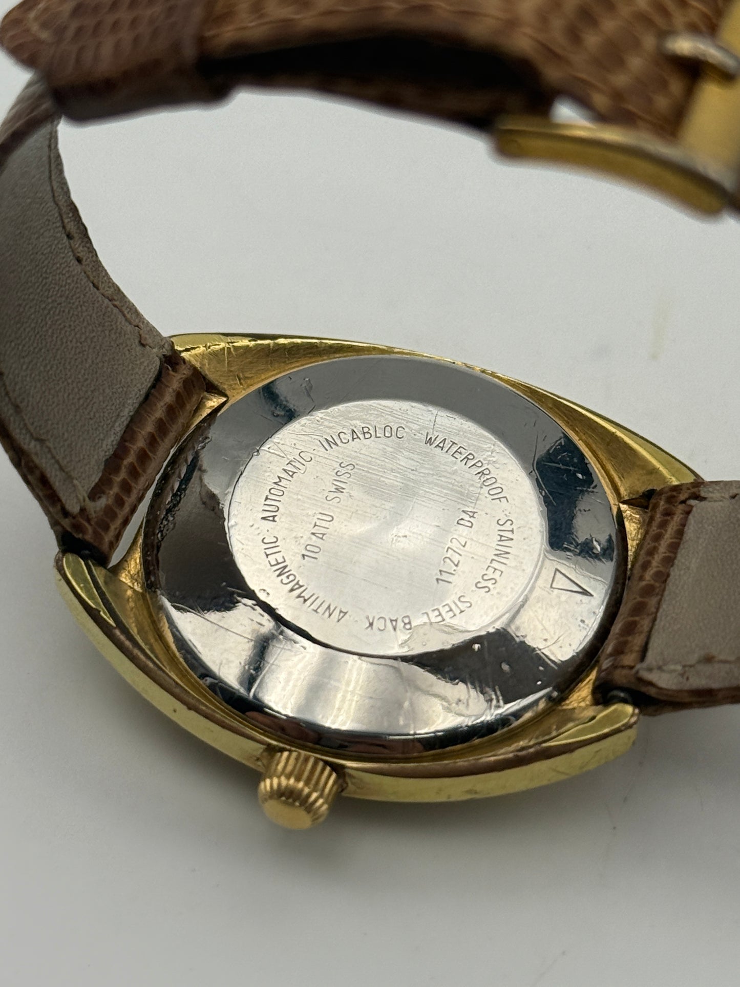 le martine diver automatic gold plated 11.272 brevet 36mm vintage