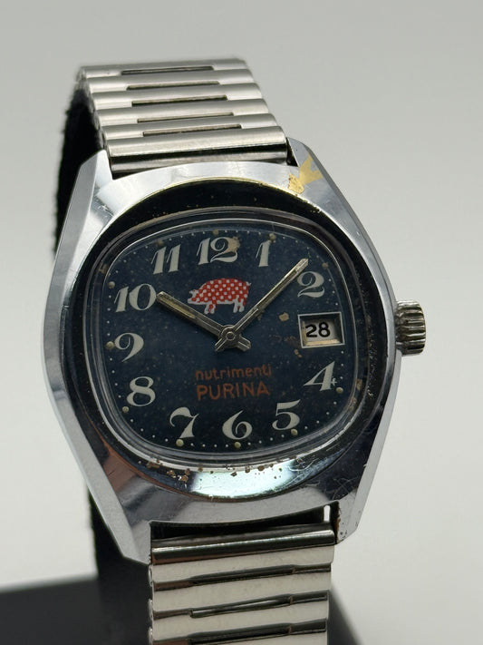 nutrimenti purina watch vintage swiss made 35mm