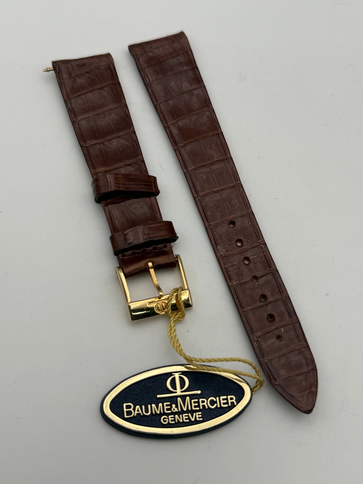 baume e mercier 17mm cinturino strap with buckle and tag