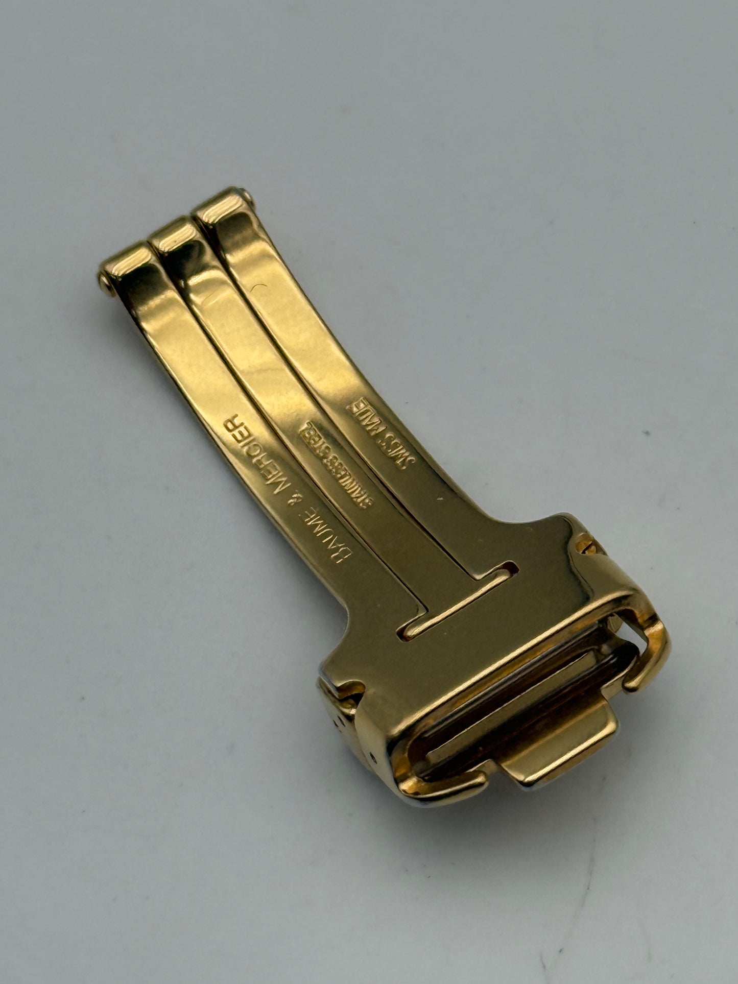 baume e mecier dorata deployante fibbia buckle gold plated 16mm