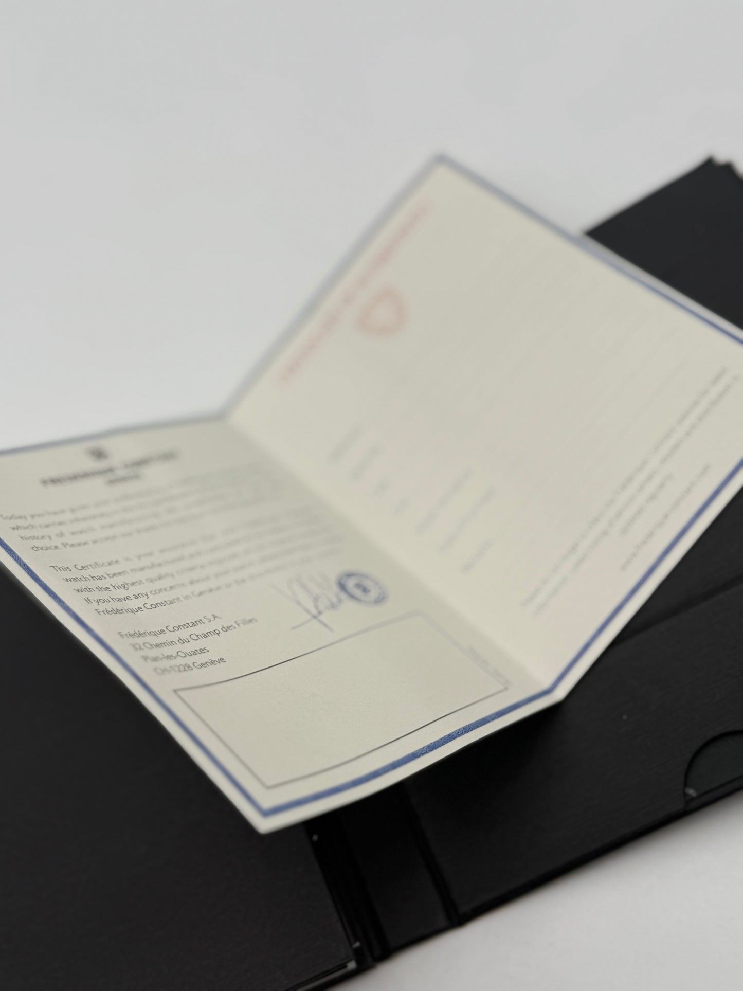 federique constant warranty booklet garanzia libretto bianca white automatic