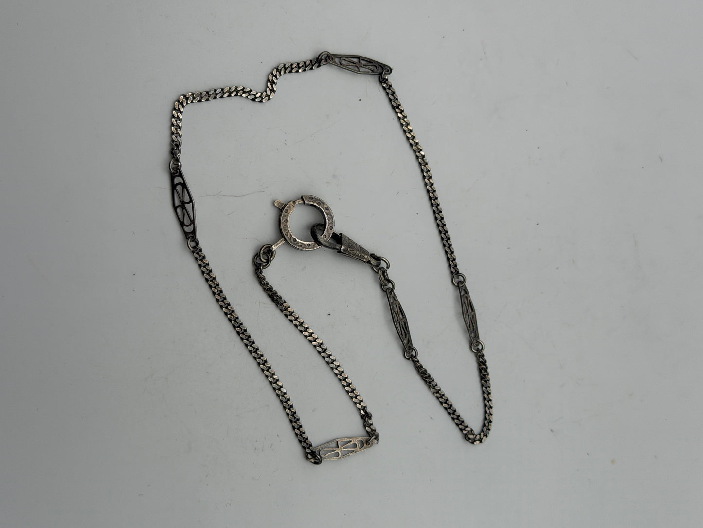 catena in argento 0,900 silver pocket watch chain orologio da tasca vintage