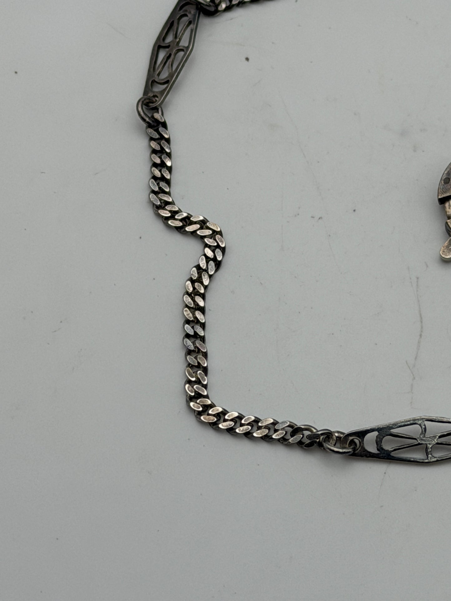 catena in argento 0,900 silver pocket watch chain orologio da tasca vintage