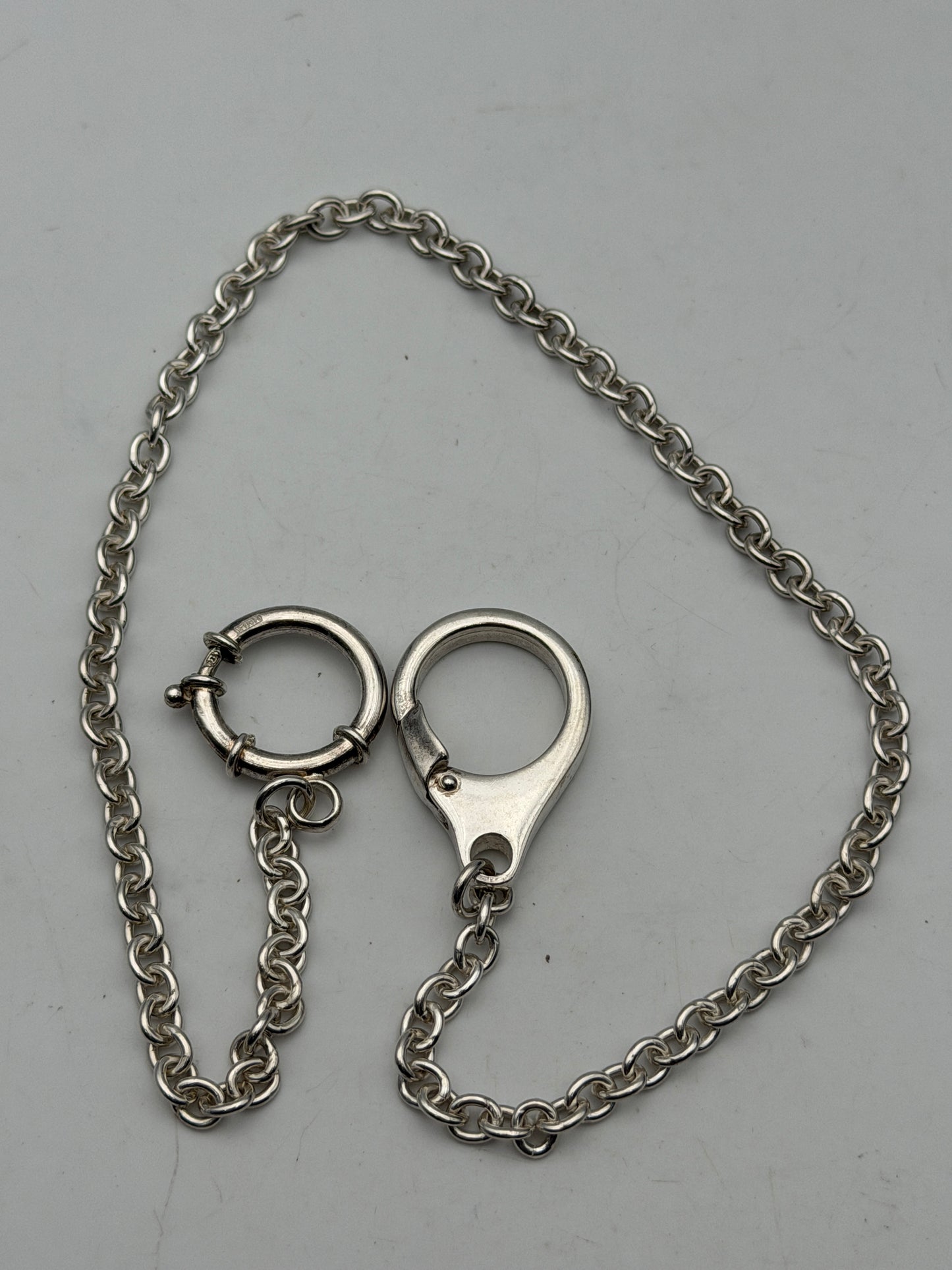 catena in argento 0,900 silver pocket watch chain orologio da tasca vintage