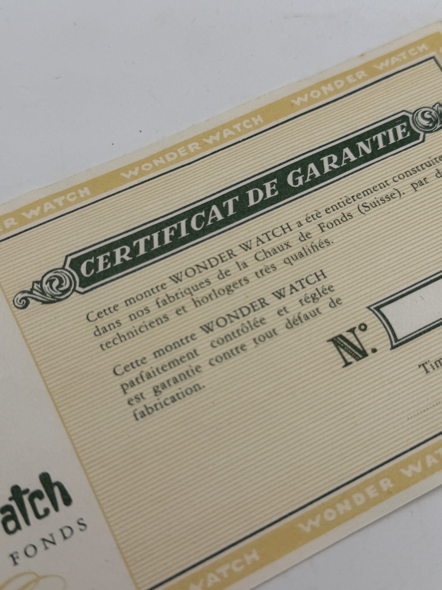 wonder watch vintage warranty garanzia rare watch