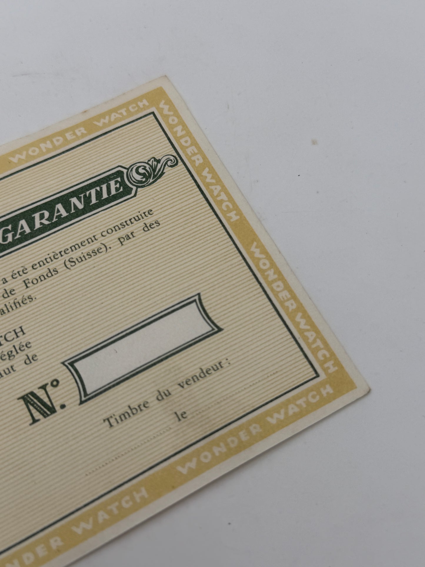 wonder watch vintage warranty garanzia rare watch