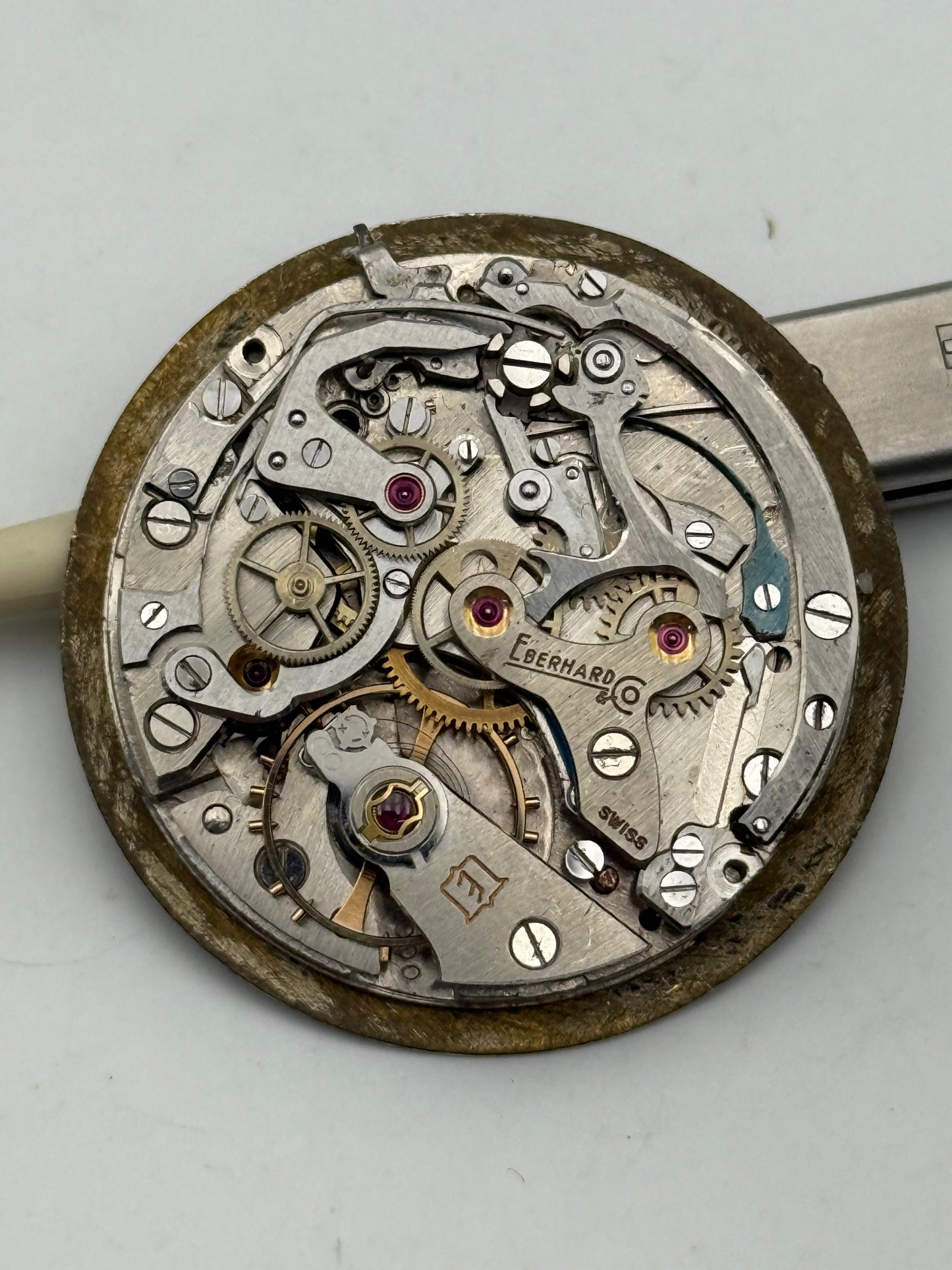 eberhard 14000 chronograph movement movimento vintage