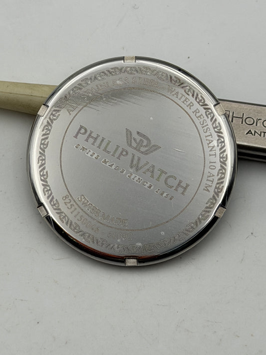 philip watch 8251150046-60092 35mm fondello caseback watch swiss made