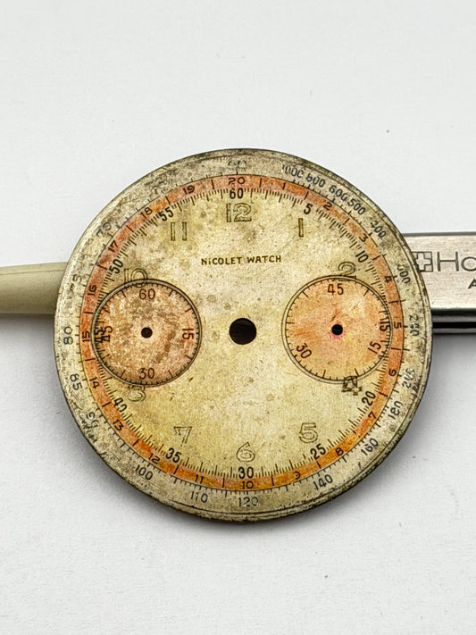 nicolet watch 34.5mm chrono dial quadrante