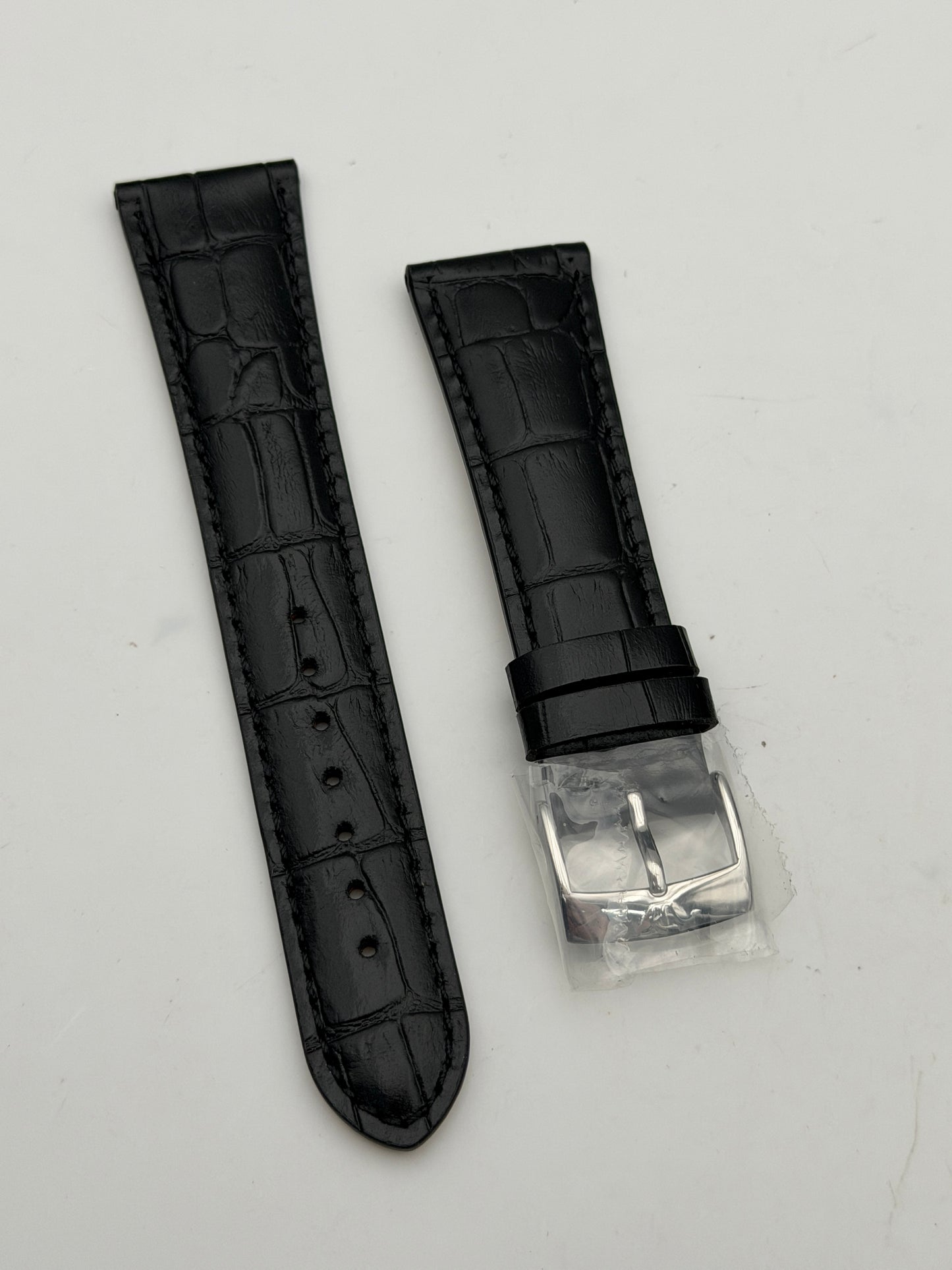 philip watch nero pelle acciaio 22mm cinturino strap