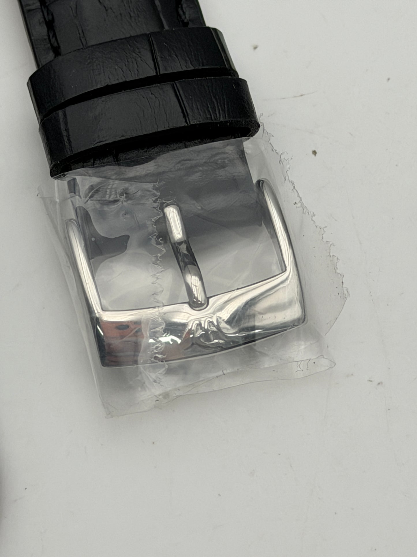 philip watch nero pelle acciaio 22mm cinturino strap