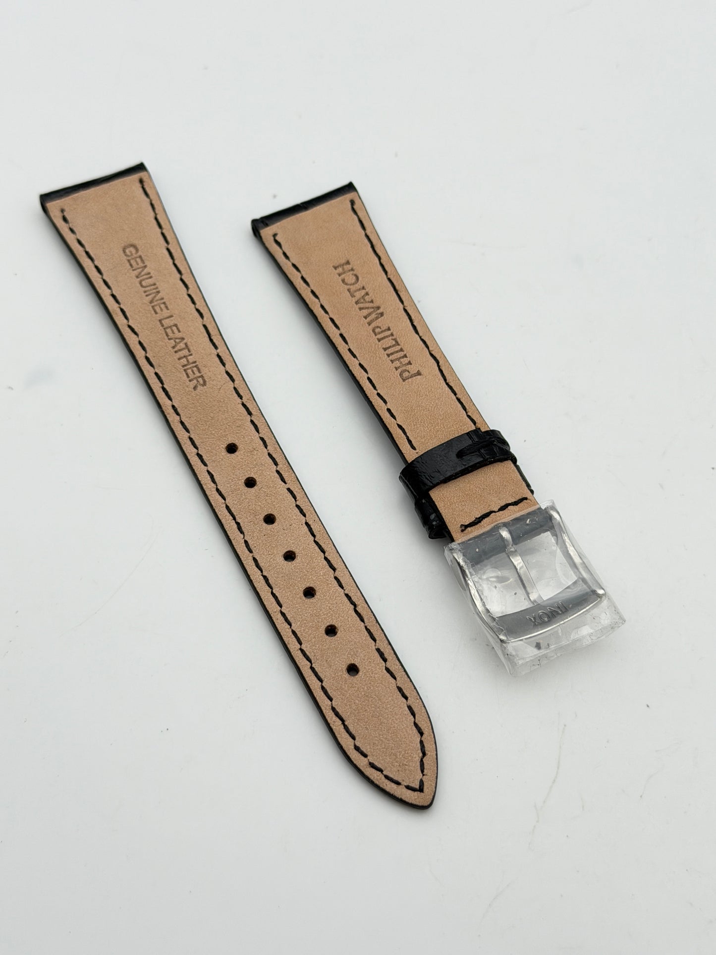 philip watch nero 18mm pelle cinturino strap