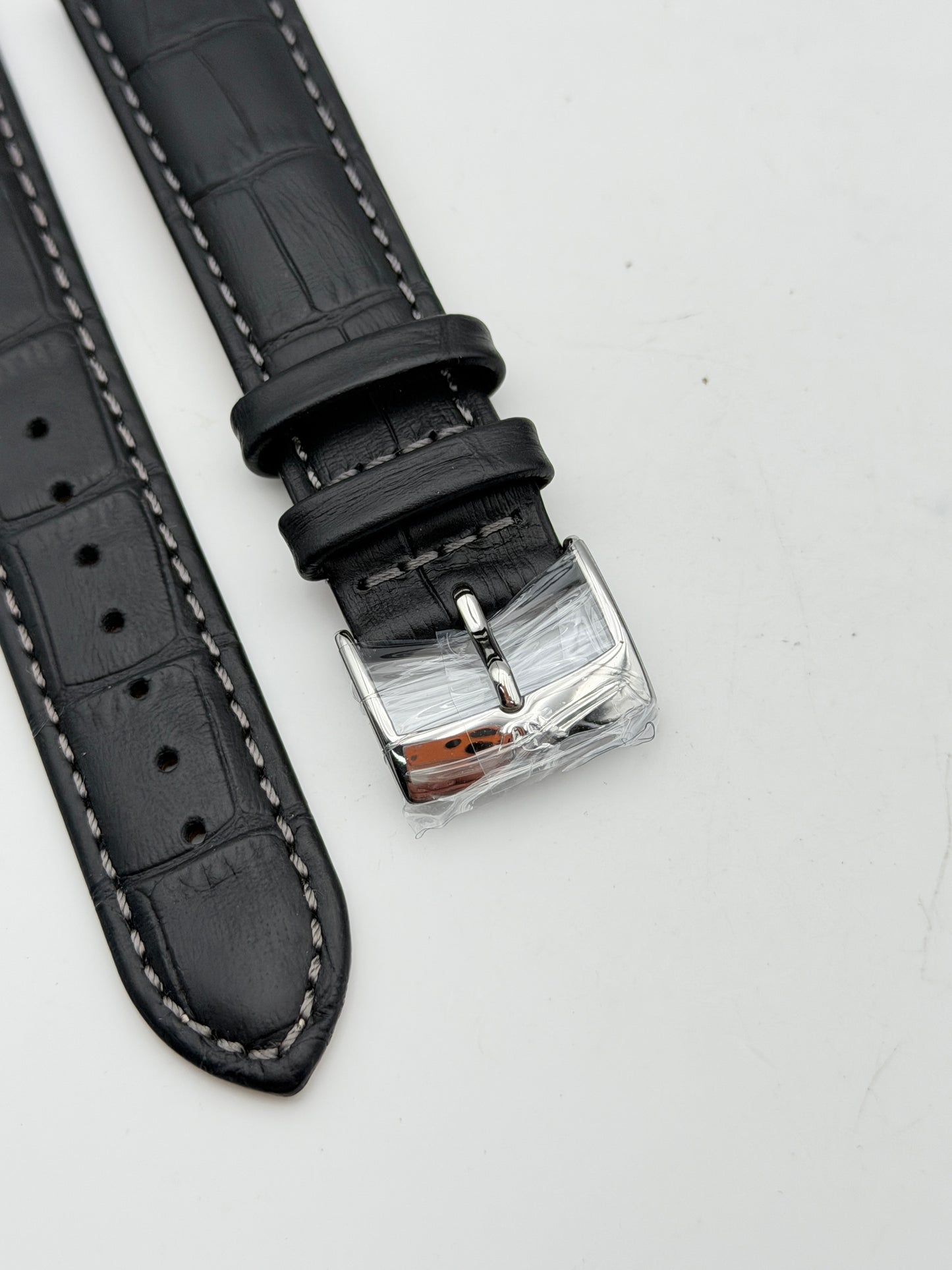 philip watch nero pelle acciaio 20mm cinturino strap