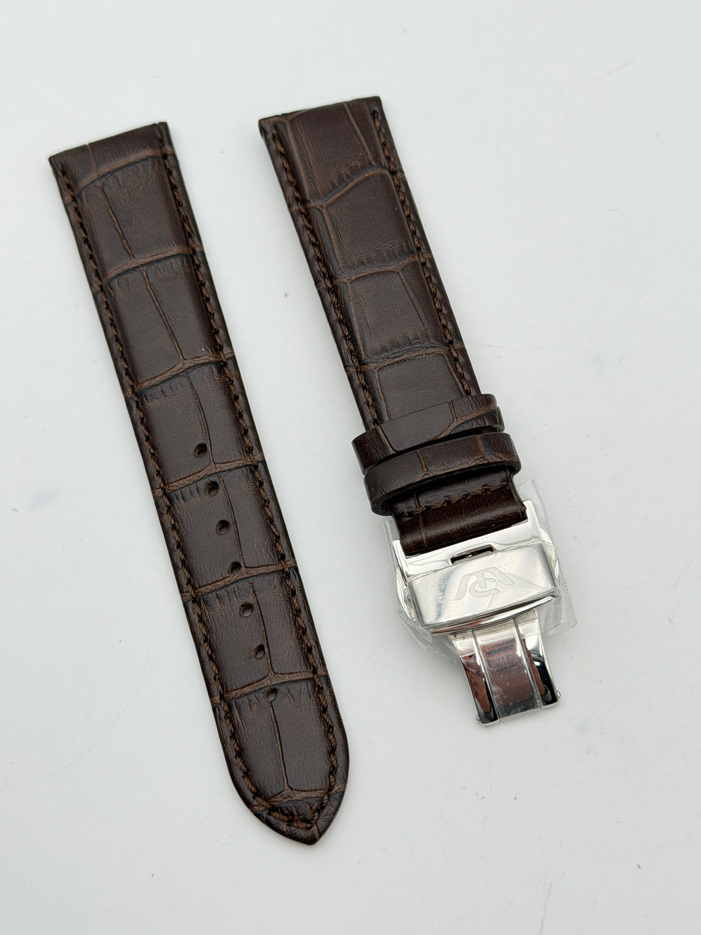 philip watch marrone deployante acciaio 20mm cinturino strap