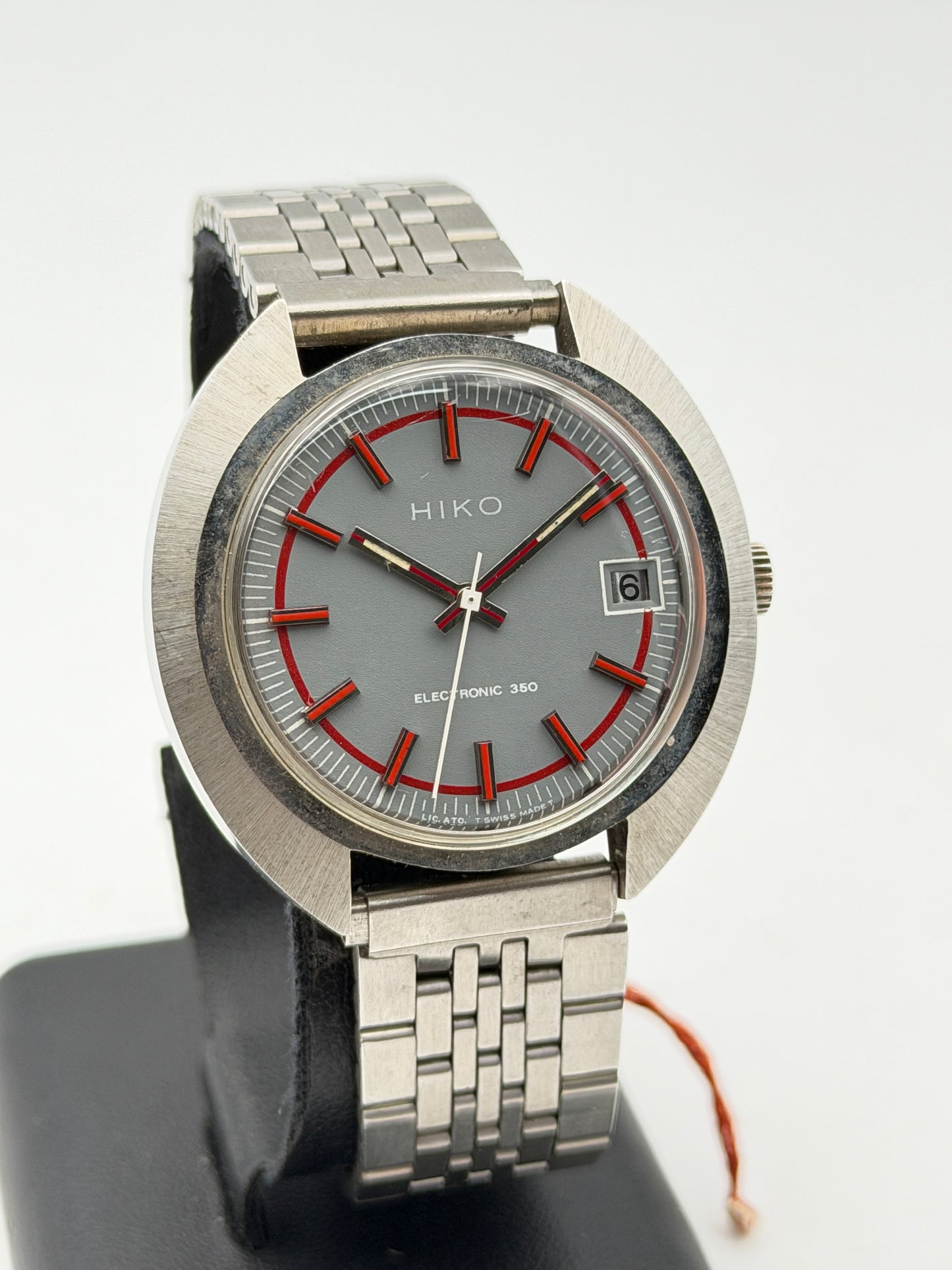 hiko electronic ufo 350 swiss made nos new old stock 39mm
