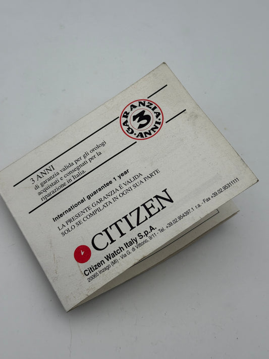 citizen vintage warranty guarantee garanzia nos new old stock