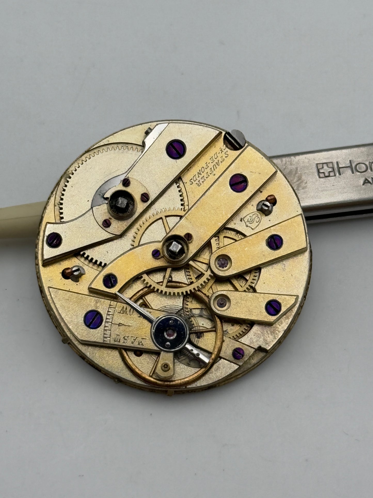 stauffer cx de fonds chiavetta cilindro keys cylinder pocket watch movement 33.8mm