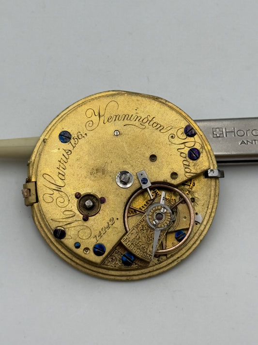 m.harris156 kennington road 14242 37.2mm pocket watch movement movimento
