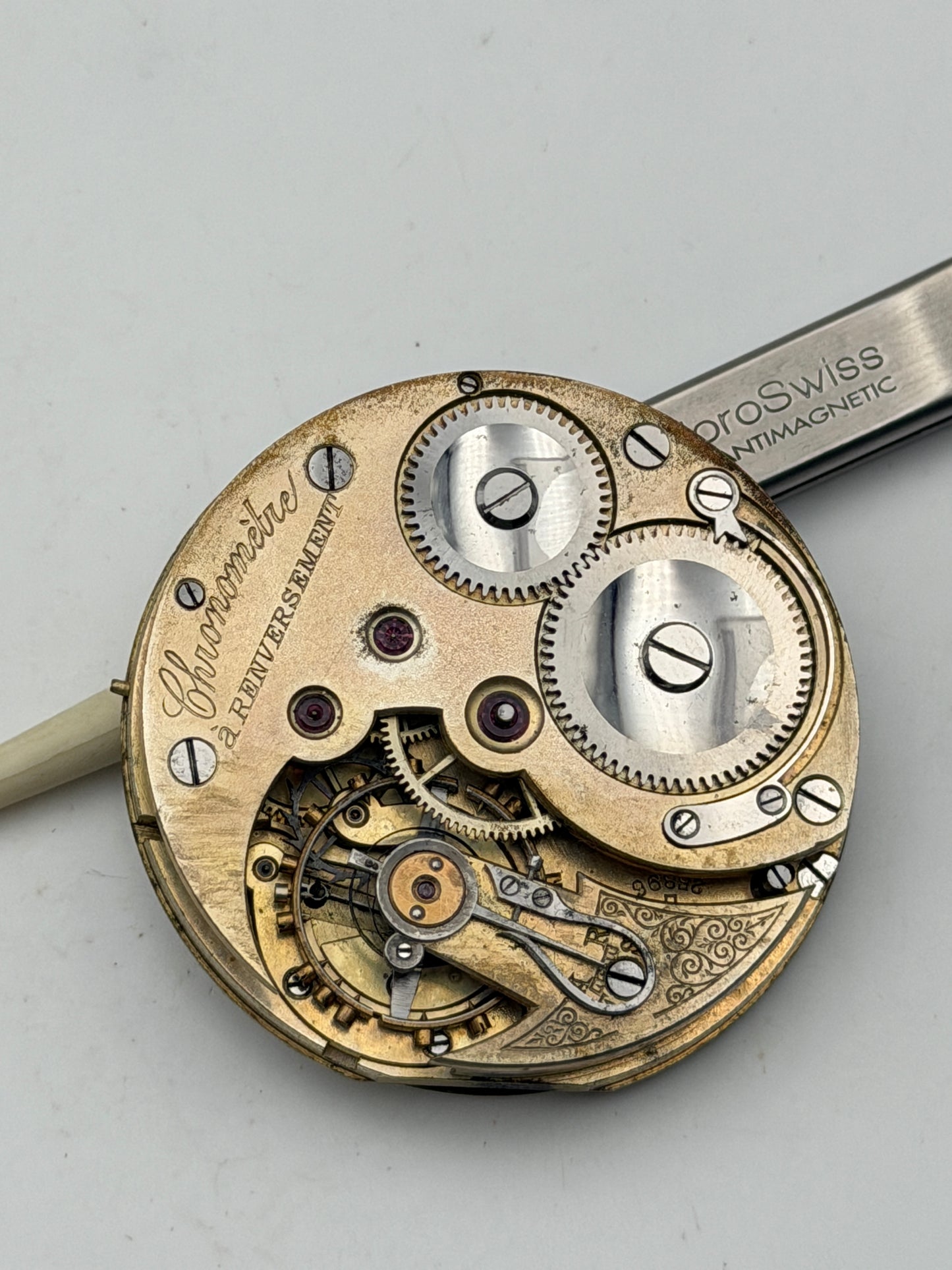 chronometre a.renversement 44.5mm pocket watch movement movimento