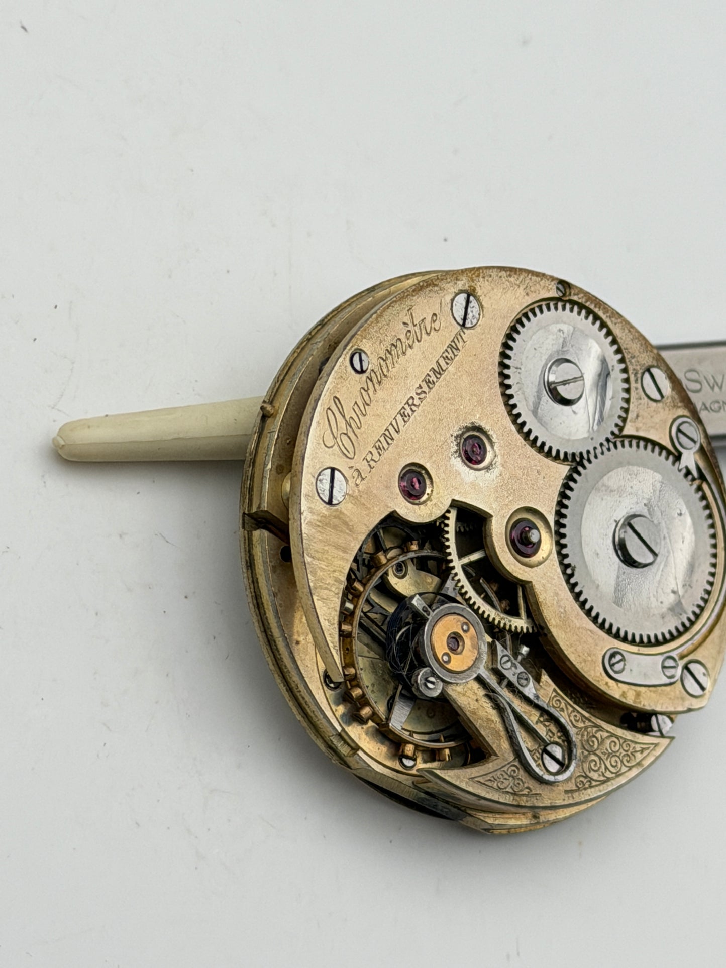 chronometre a.renversement 44.5mm pocket watch movement movimento