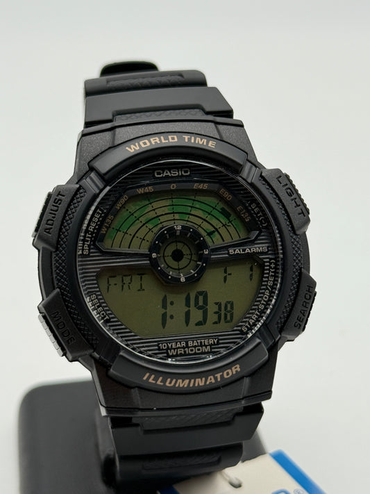 casio world time nos 3254 ae-1100w 45mm box