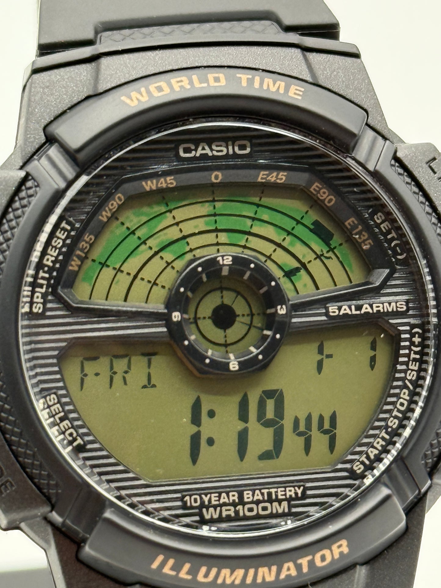 casio world time nos 3254 ae-1100w 45mm box