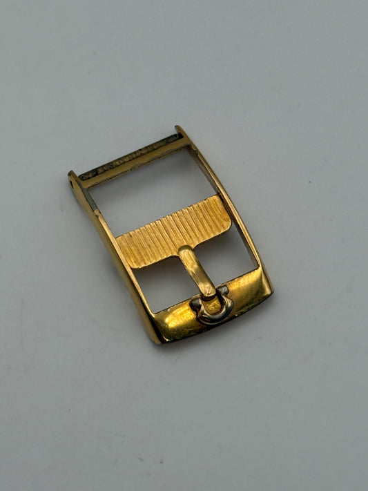 omega pat 14mm plaque or micron gold plated fibbia buckle