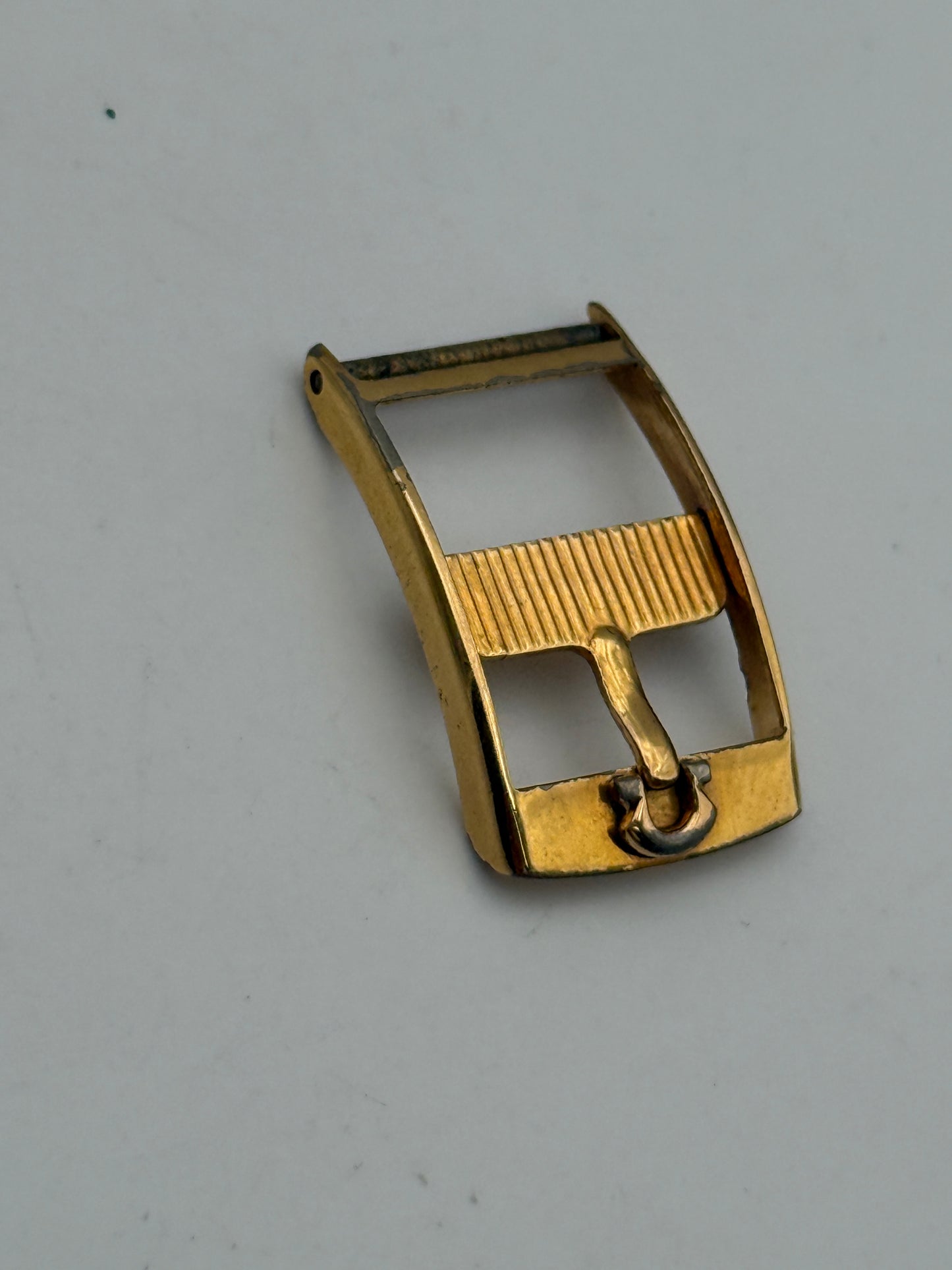 omega pat 14mm plaque or micron gold plated fibbia buckle