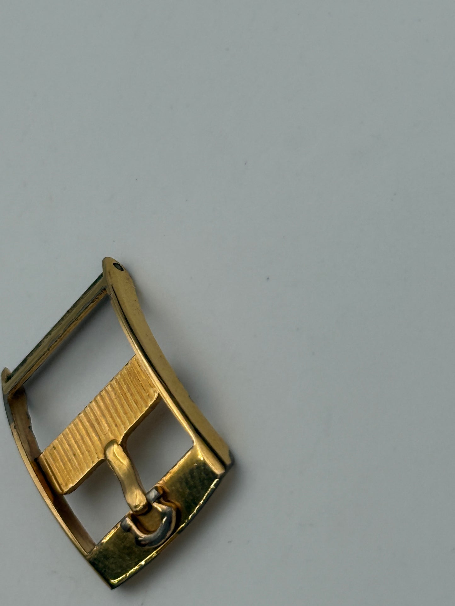 omega pat 14mm plaque or micron gold plated fibbia buckle