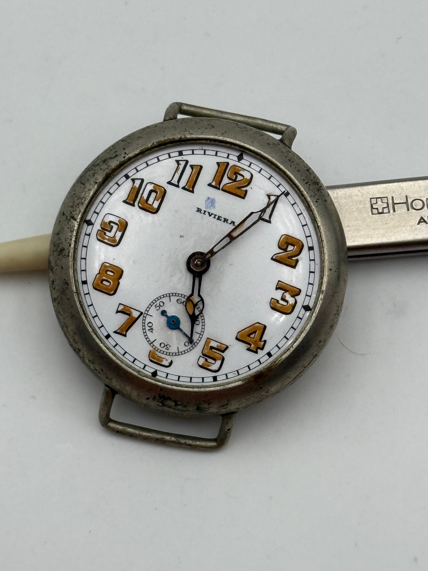 riviera military fixed loops vintage watch 35mm