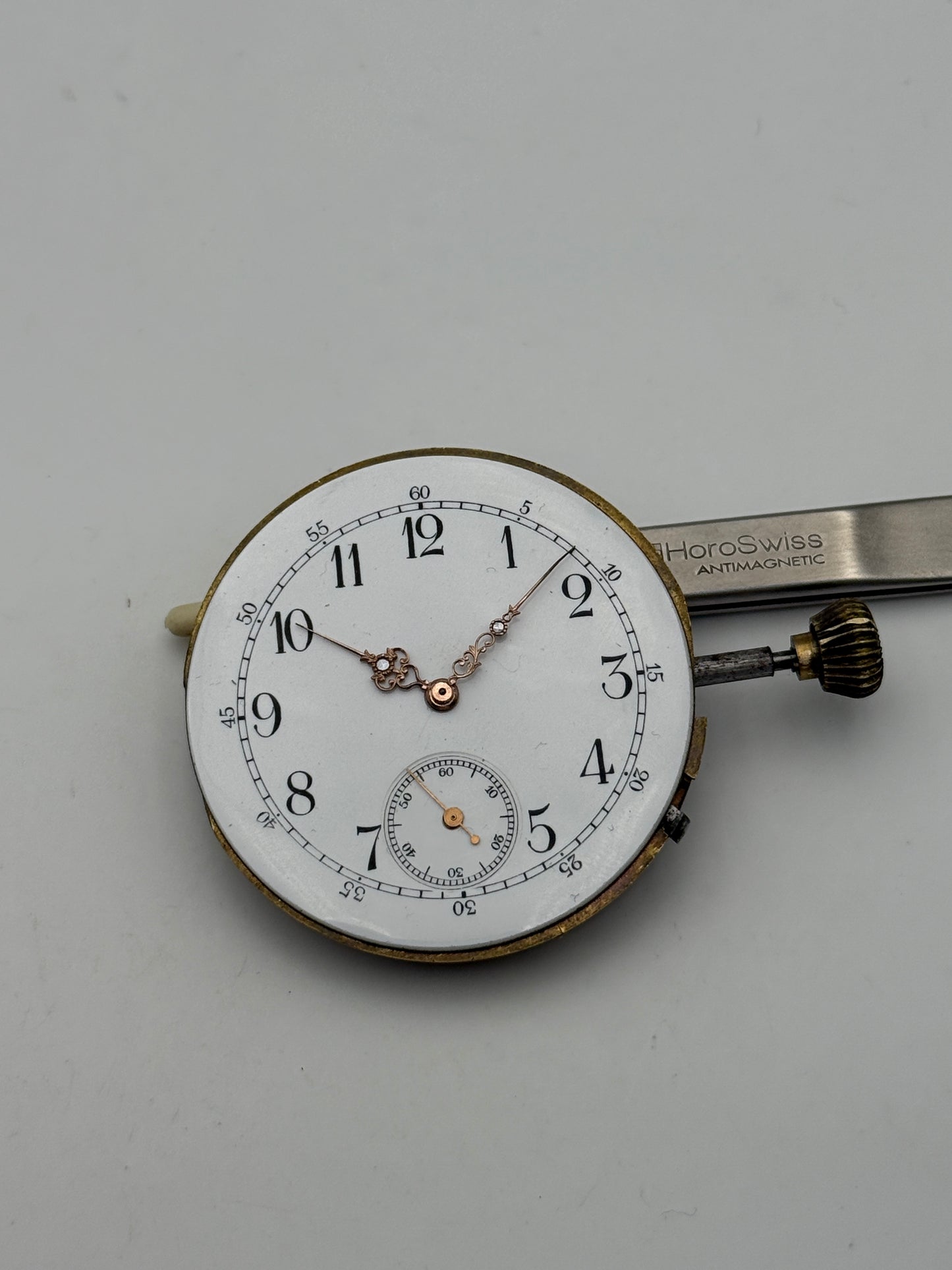 pocket watch movement movimento swan neck collo di cigno 48mm porcelain diamond