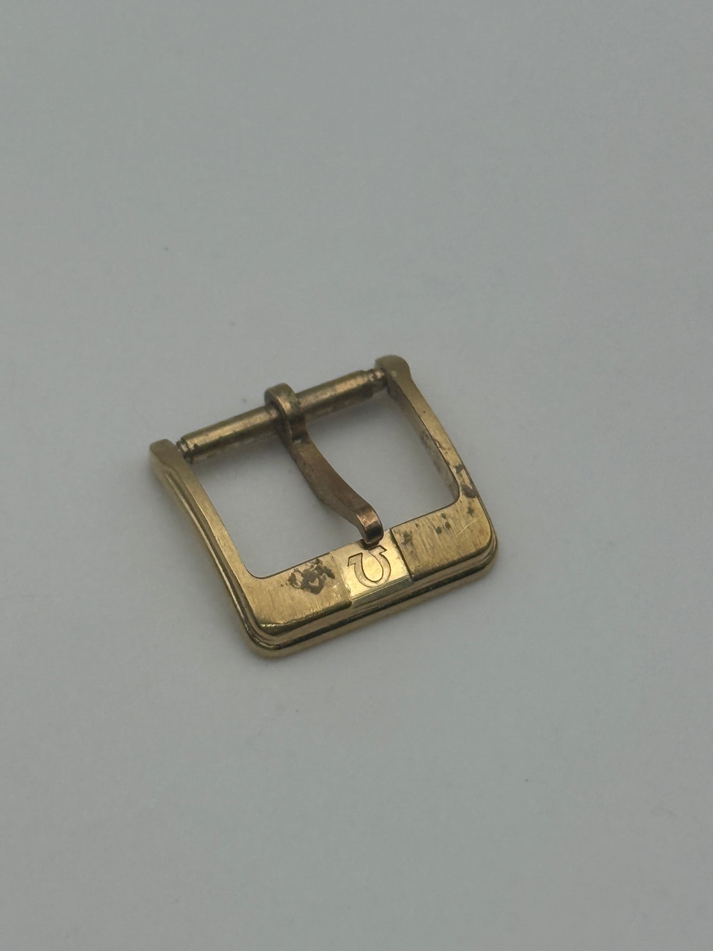 omega 14mm dorata plaque or gold plated fibbia buckle