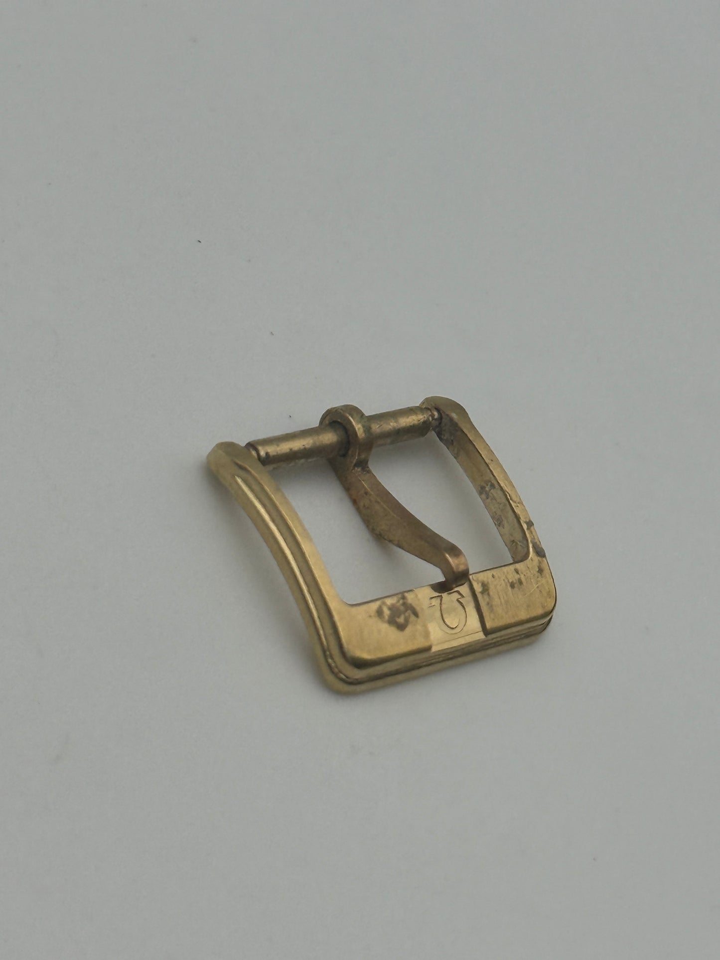 omega 14mm dorata plaque or gold plated fibbia buckle