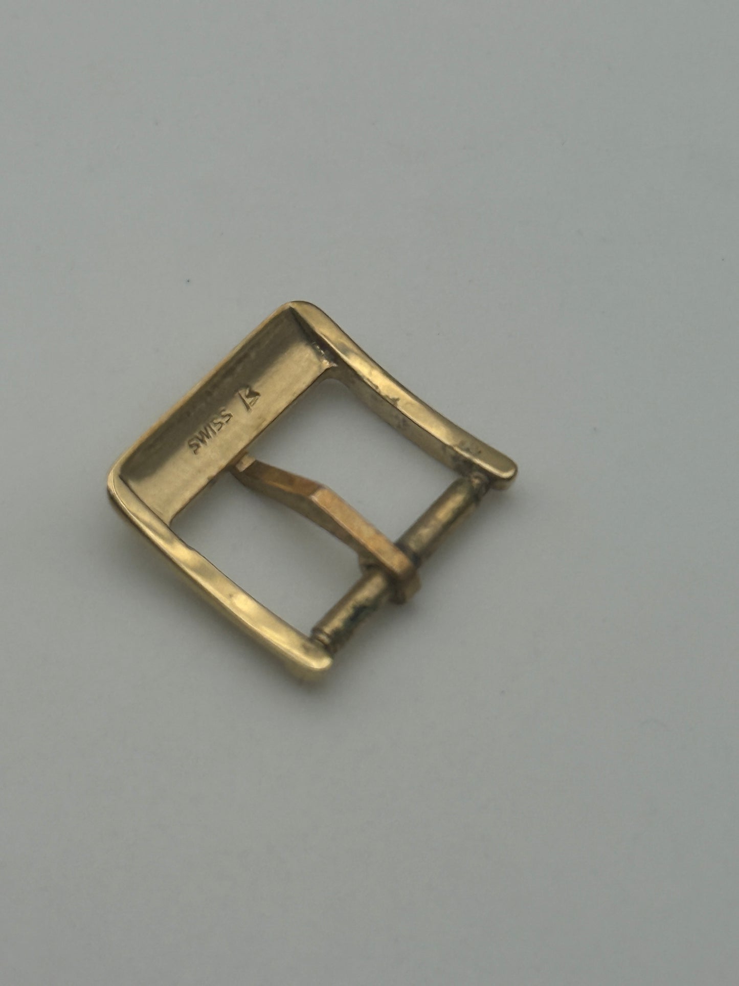 omega 14mm dorata plaque or gold plated fibbia buckle