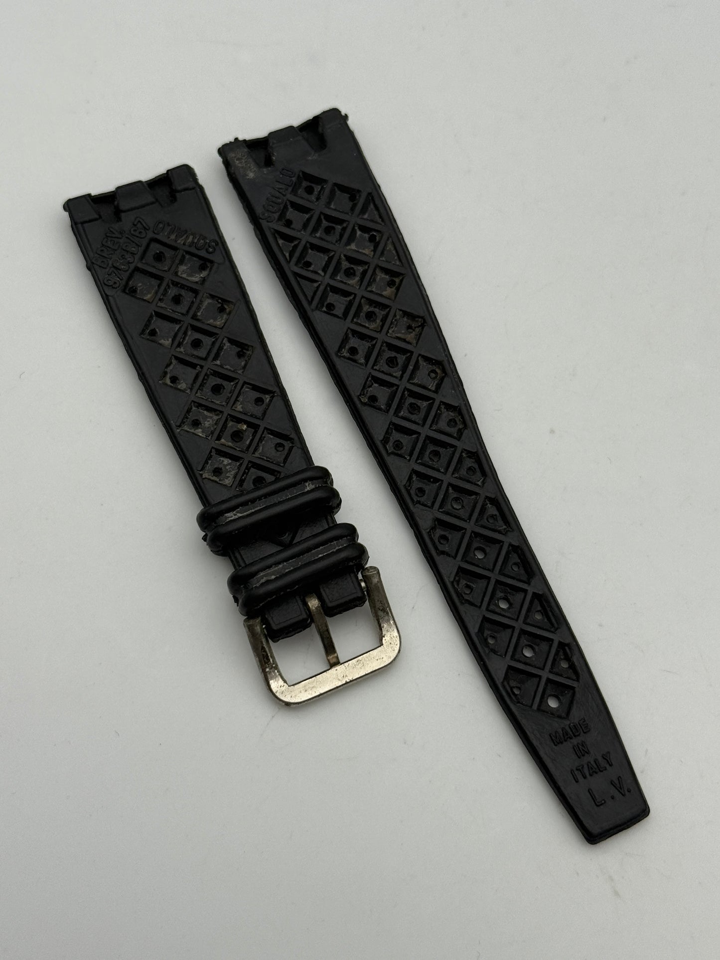 tropic squalo 20mm cinturino strap vinatge rubber brev.9753b-67