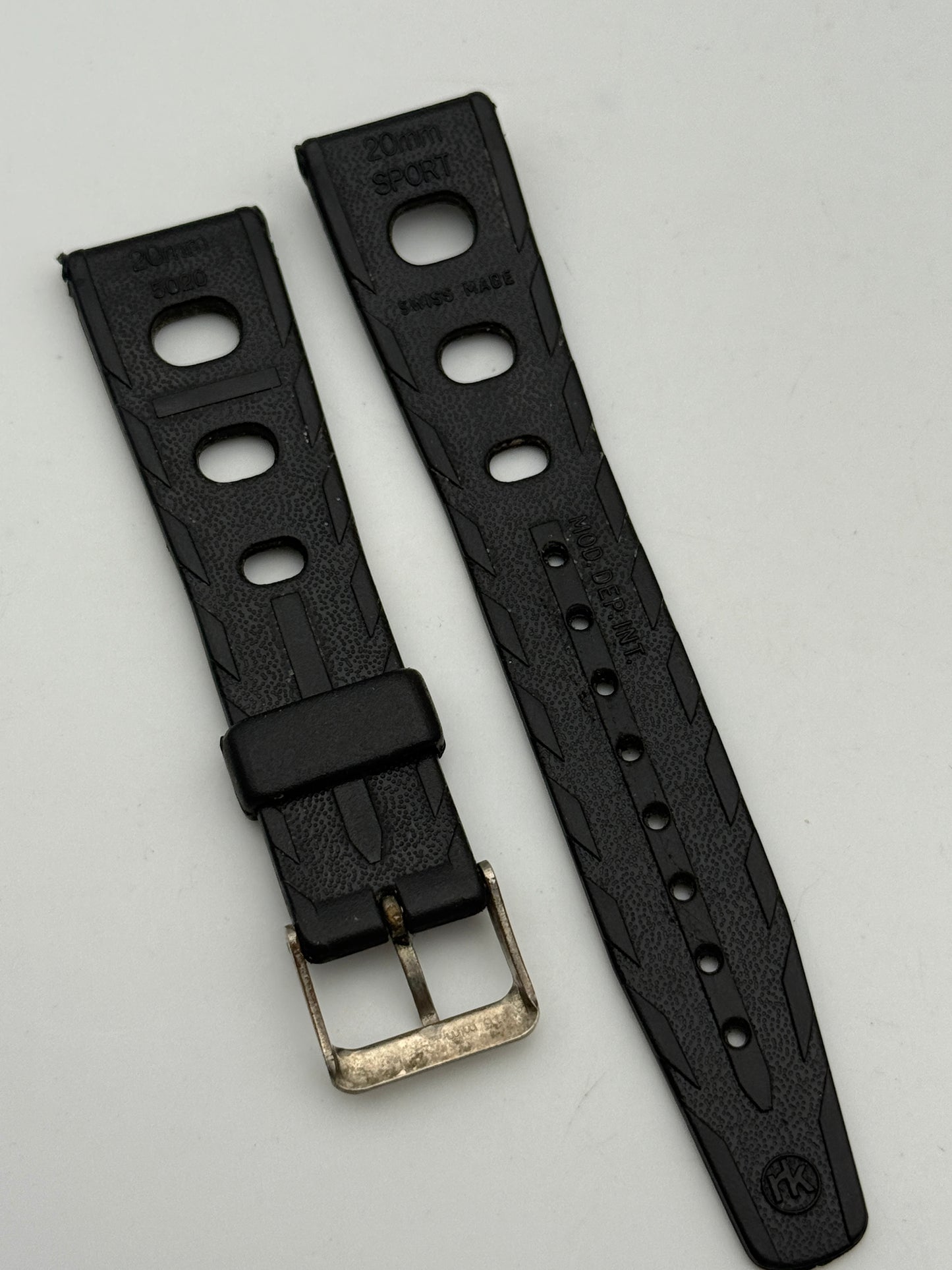 tropic sport 20mm rk mod. dep. Int swiss made cinturino strap diver vintage