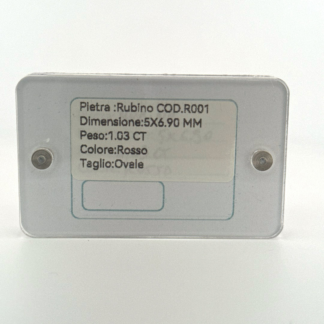 rubino ruby natual naturale ovale 1.03ct